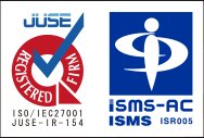 ISMS認証マーク（JUSE / ISMS-AC）